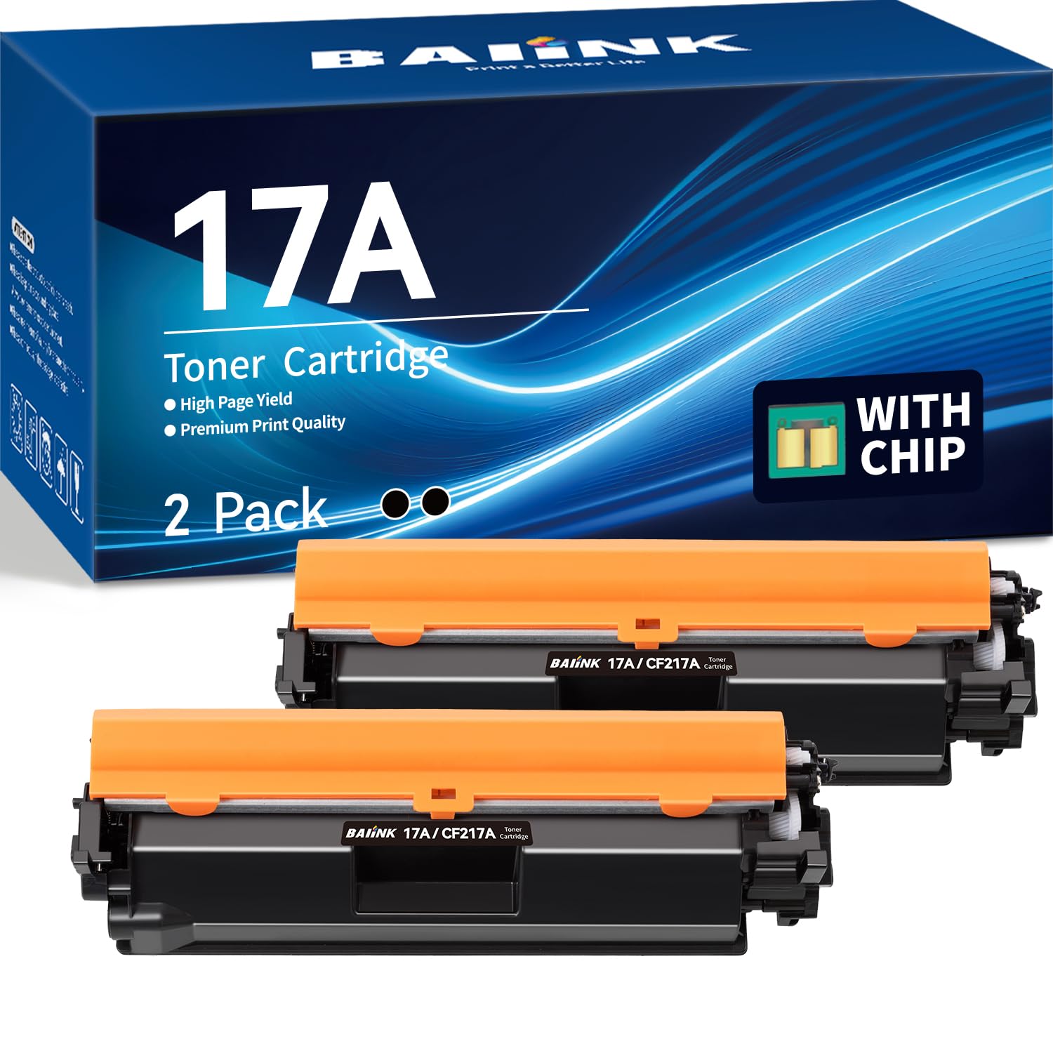 17A Toner Cartridge Replacement for HP 17A CF217A Compatible with HP LaserJet Pro M102w M130nw M130fw M130fn M102a M130a Pro MFP M130 M102 Series Printer (Black, 2-Pack)