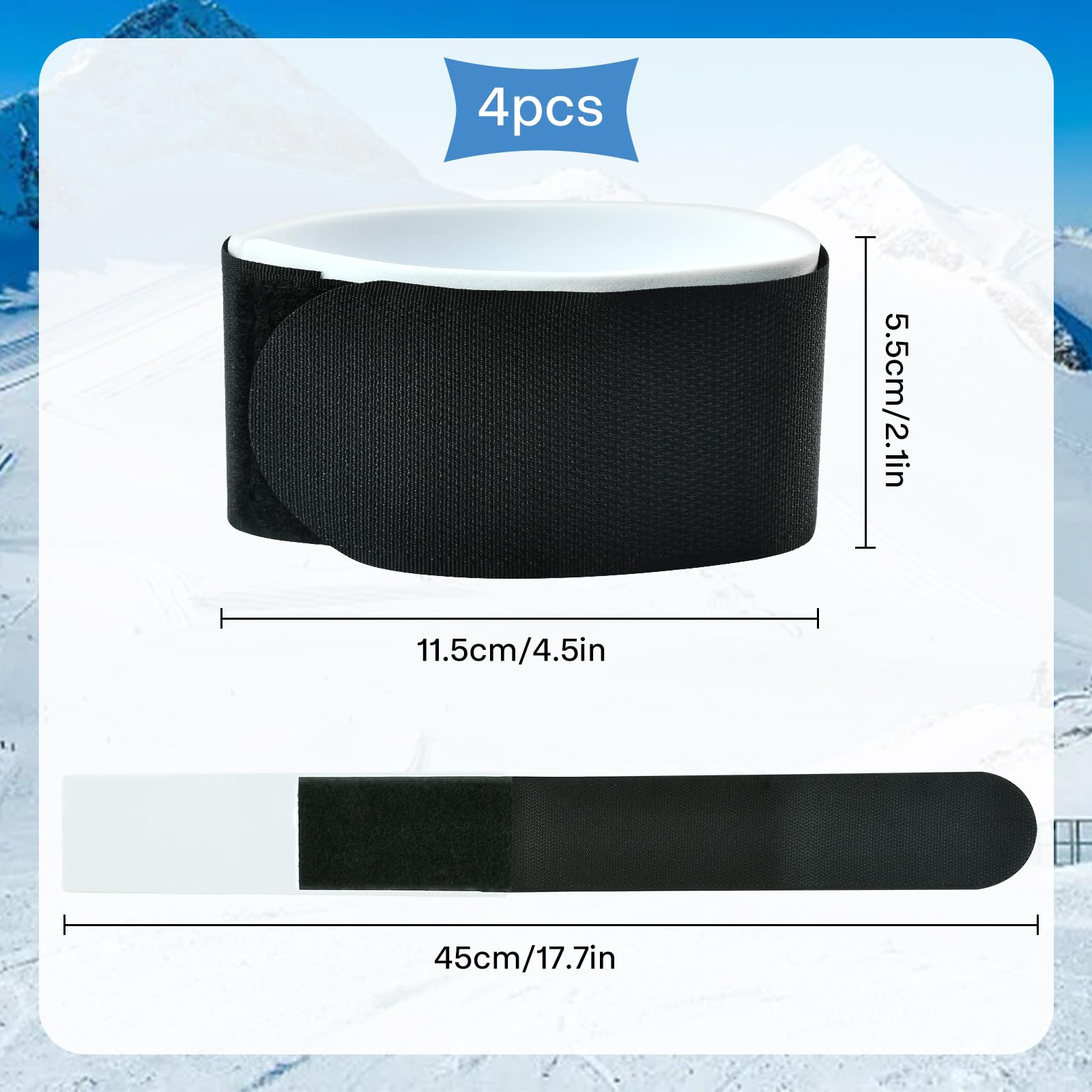Fascette Sci 2 Pezzi Ski Strap Cinghia Porta Cnghie Tracolla Accessori Snowboard Fissaggio Fondo Tracolla per Snowboard, Bastoncini e Attrezzatura Sci