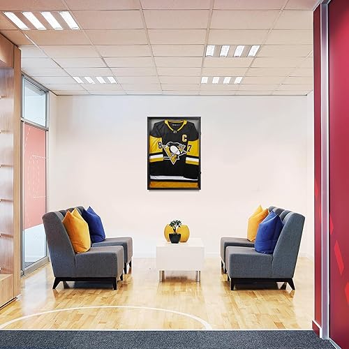 Miniatura 23 de Estuche de exhibición con marco de jersey, caja de sombra grande con cerradura, marco de jersey deportivo con 98% de protección UV acrílico y 2