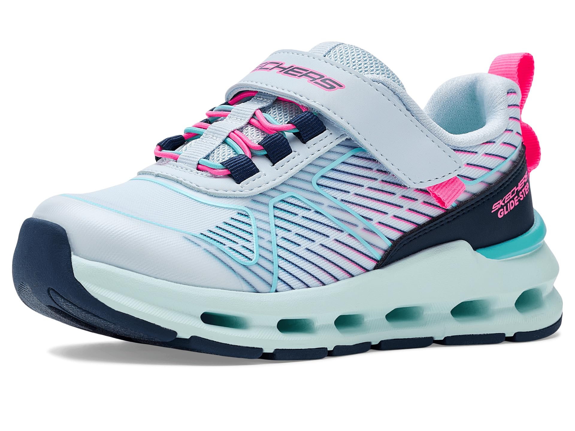 Skechers Girls Mint Glide-Step Plus - Sprint Lines Sneaker In Size 12.5 | Synthetic/Textile, Machine Washable