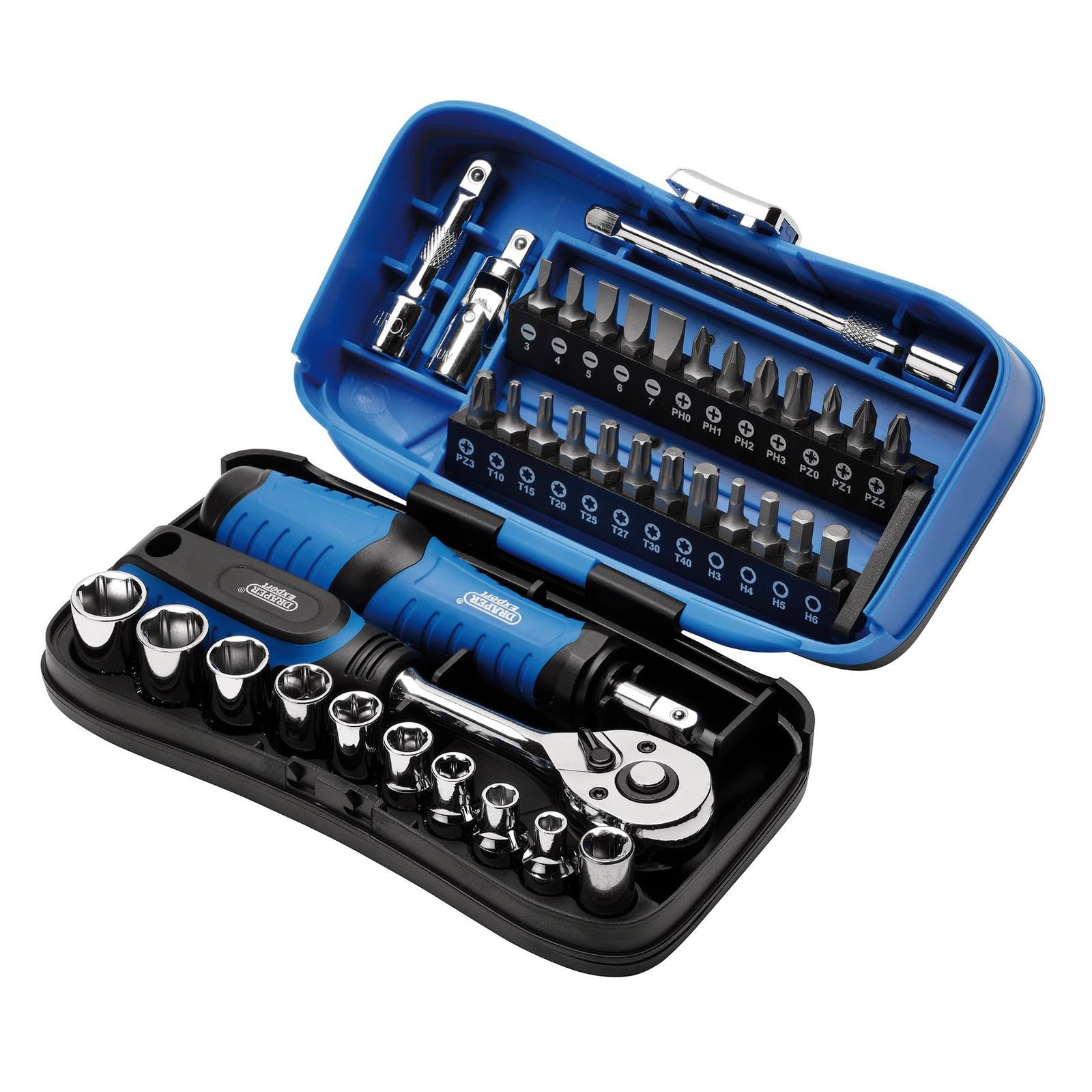 Draper Expert 04713 1/4"" Drive 39 Piece Compact Socket & Screwdriver Bit Set