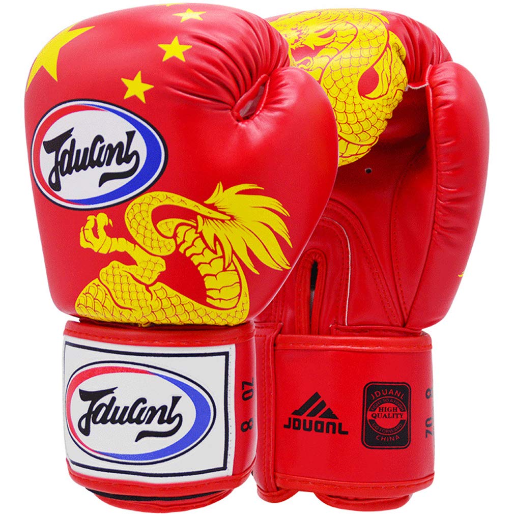 Guantoni da Boxe Professionali, Guantoni da Allenamento, per Combattimento Libero MMA Training Adulti Attrezzature per Bambini (6Oz 8Oz 10Oz 12Oz 14Oz),Rosso,6oz