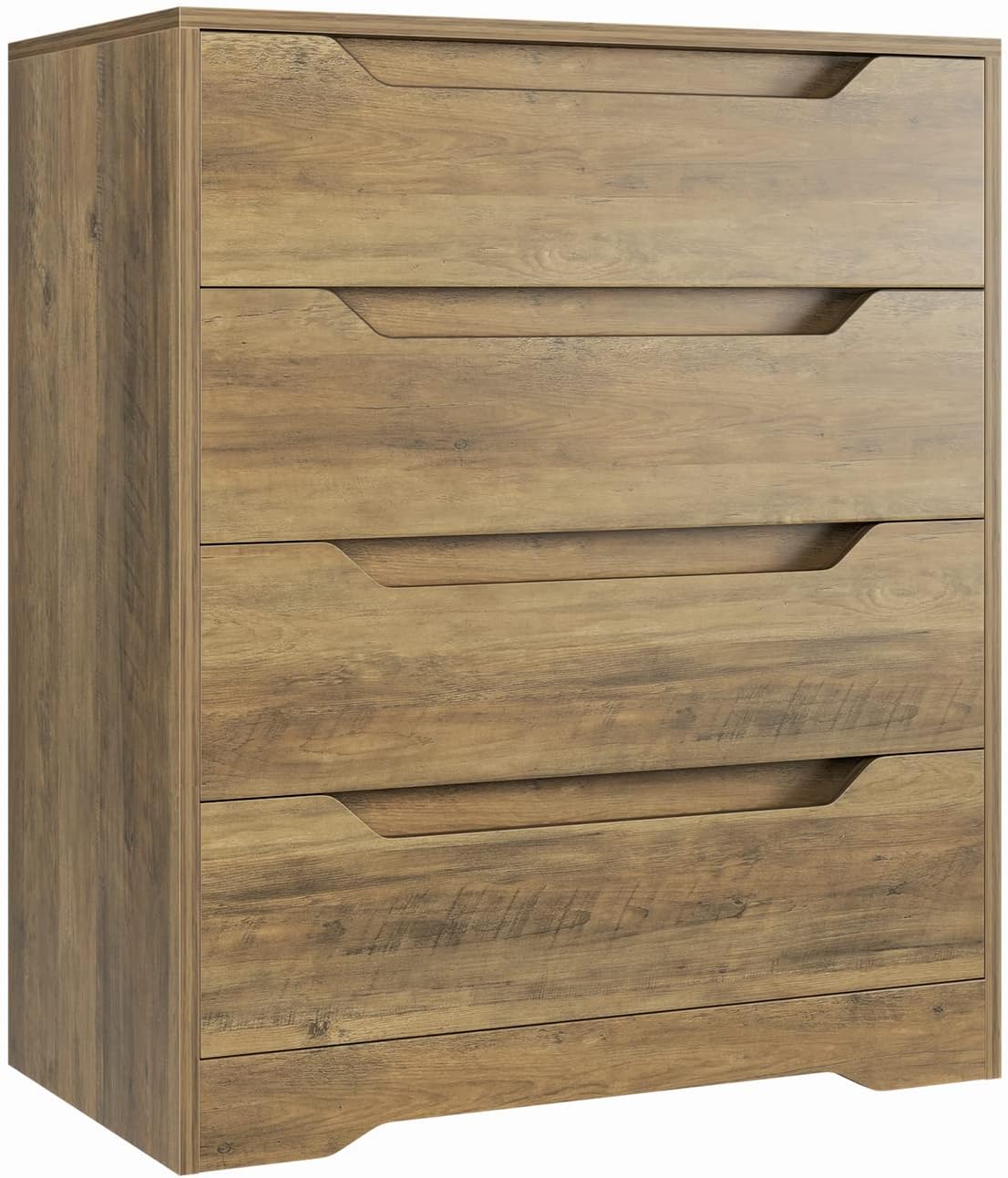 HOCSOK Chest of Drawers, Vintage 4 Drawer Dresser, Wooden Storage