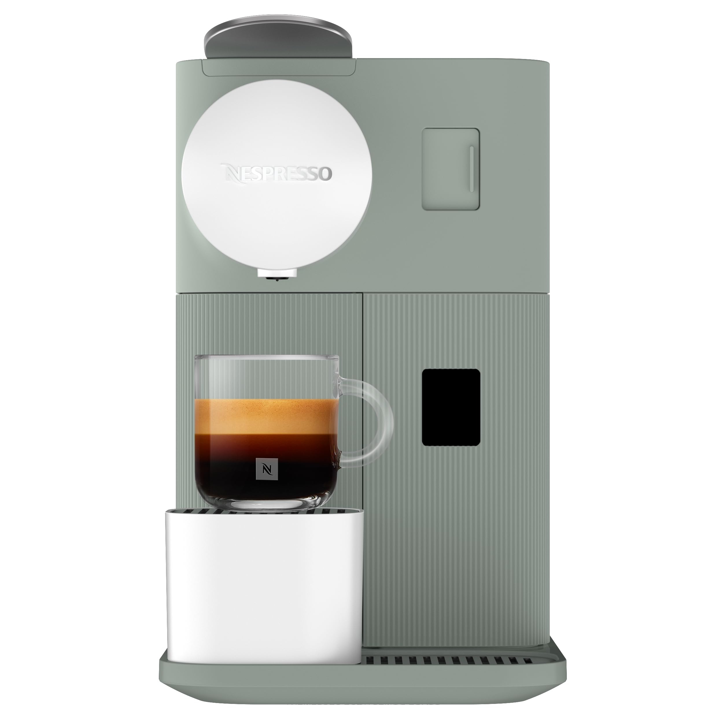 De'Longhi Nespresso Lattissima One - Machine à Café à Capsules avec Mousseur à Lait Automatique, Fonction Cappuccino, 19 Bars, Chauffe Rapide, Design Compact, Dark Sage (EN510.GR)