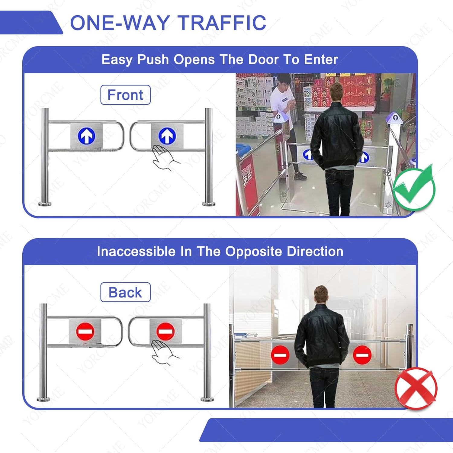 High-Durability Automatic Swing Doors for Secure Employee Access Commercial Barrier Solution 120x100cm Heavy-Duty Entrance Gates Safety Access Control