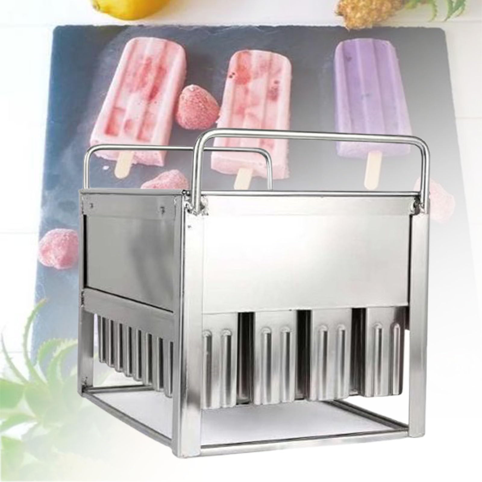 Máquina comercial de paletas con molde de acero inoxidable y palos para hacer helados profesionales