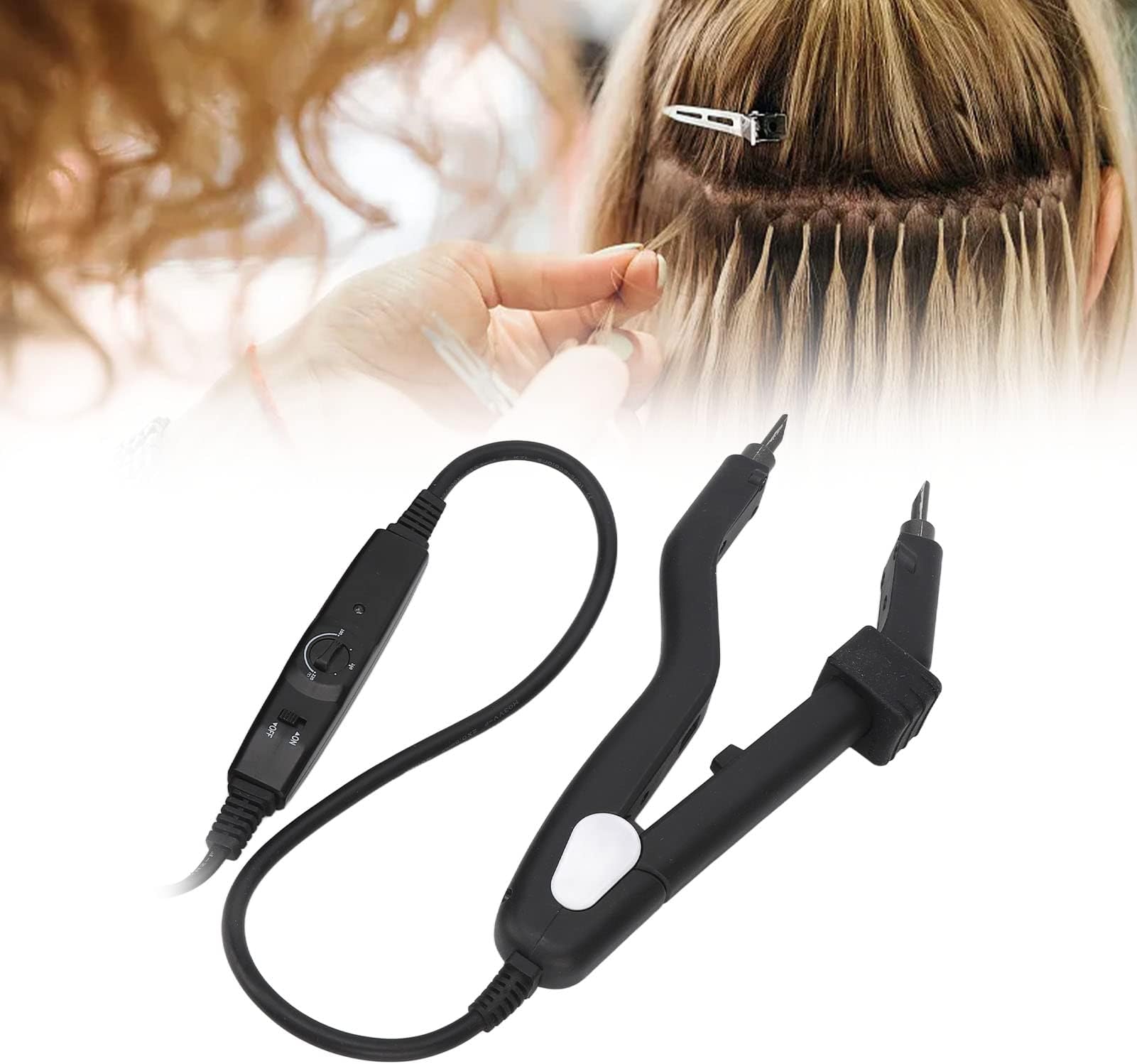 EjoyousHeat Tongs for Extensions, Professional Heat Tongs Hair Extensions Iron for Hair Extensions, Hair Extension Pliers with Constant Temperature, Salon Fusion, Iron Tool Wig