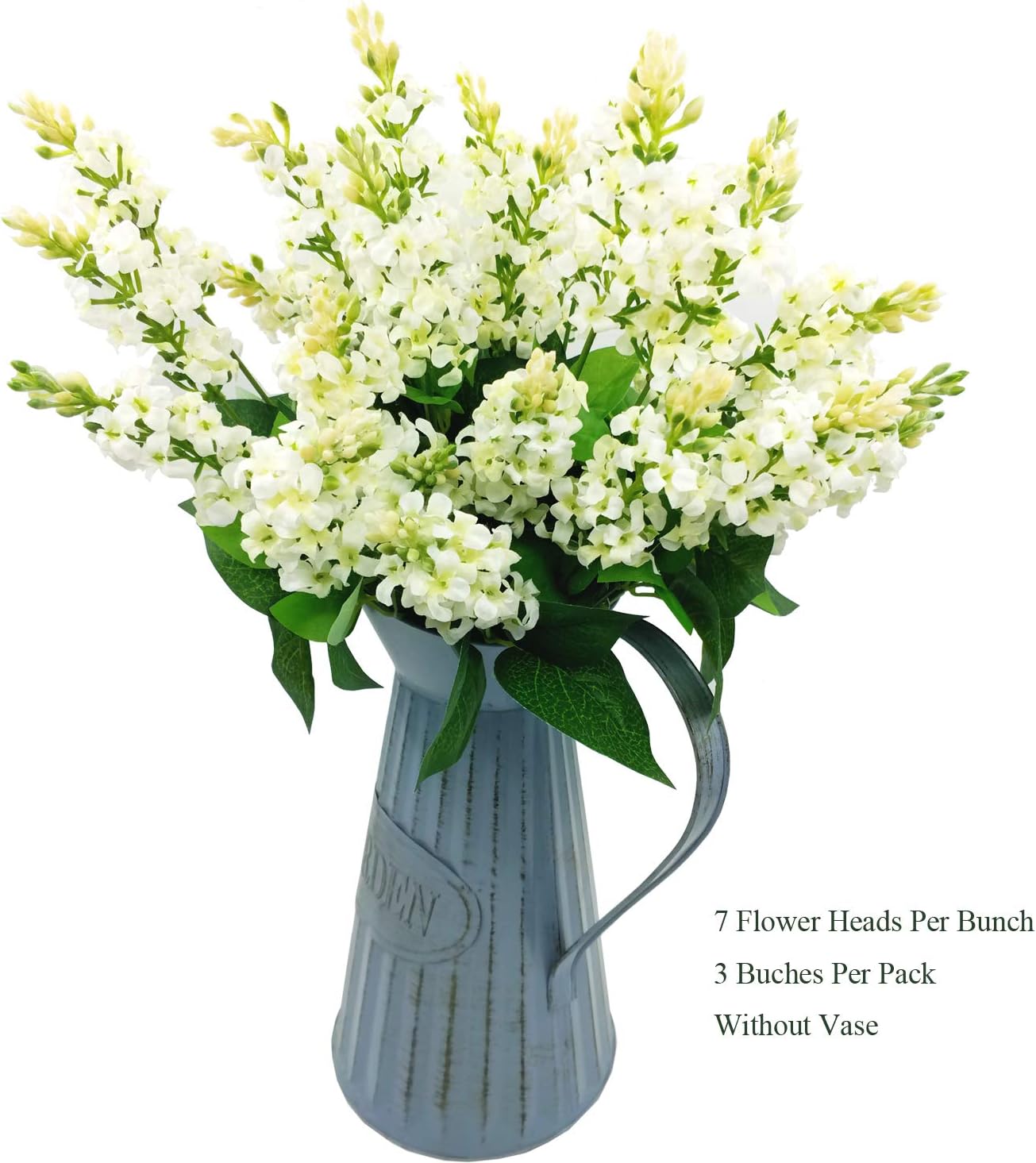 Guagb Artificial Fake Flowers Silk Plastic Plant Arrangement for Home Indoor Outdoor Garden Wedding Table Vase Decorations Faux Snapdragon Flower,3 Bouquets (White) - Image 4