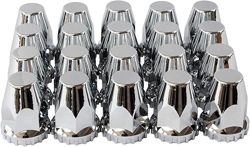 Miniatura 5 de MRJLK Juego completo de cubiertas de eje ABS cromadas con tapas de cubo estándar y tapas de tuerca atornilladas de 1.299 in para semirremolques (2