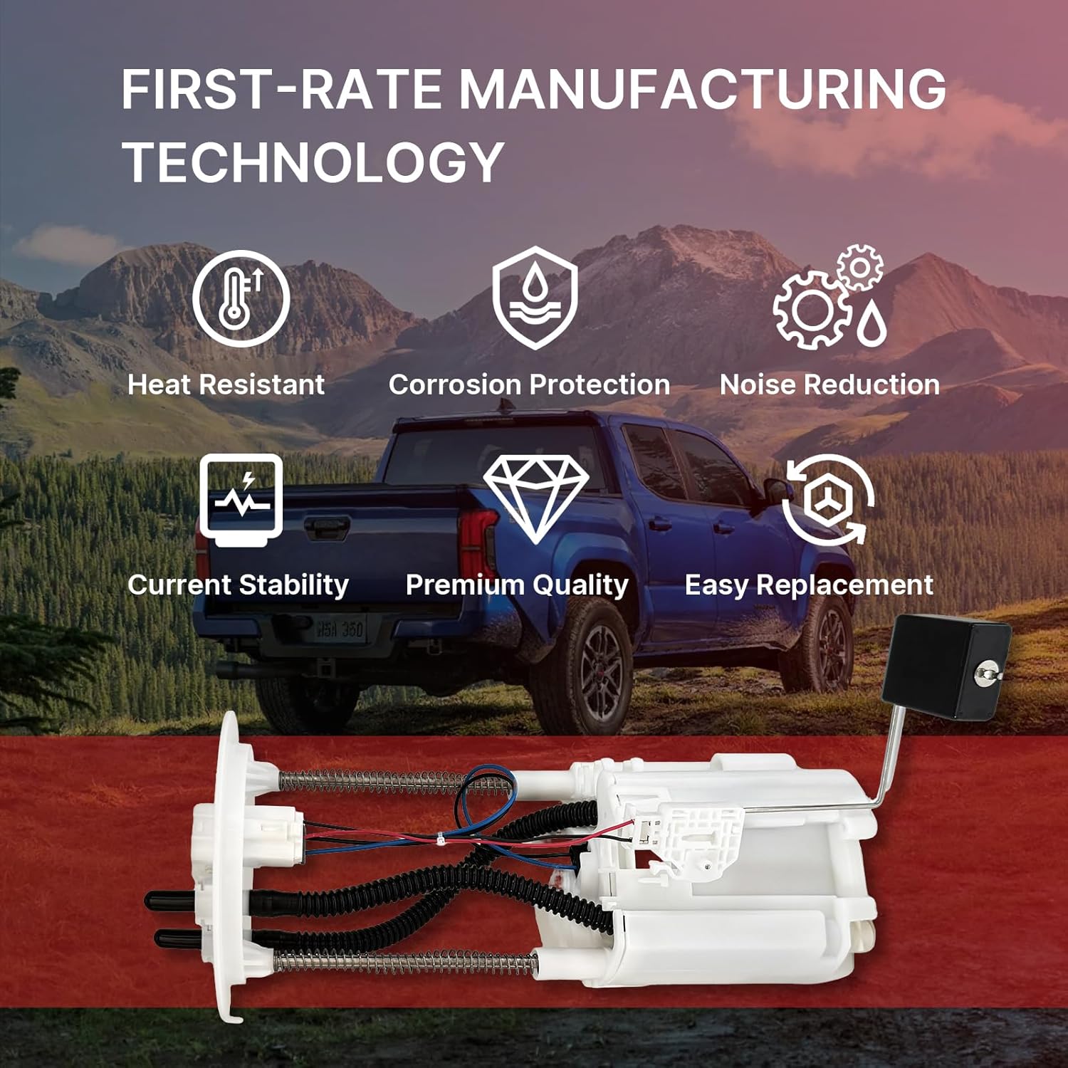 Electric Fuel Pump Module Assembly Compatible with Toyota 4Runner 2005 2006 2007 2008 2009 V6 4.0L, 4Runner 2005 V8 4.7L, Replace# 7702035112 E9074M SP9016M