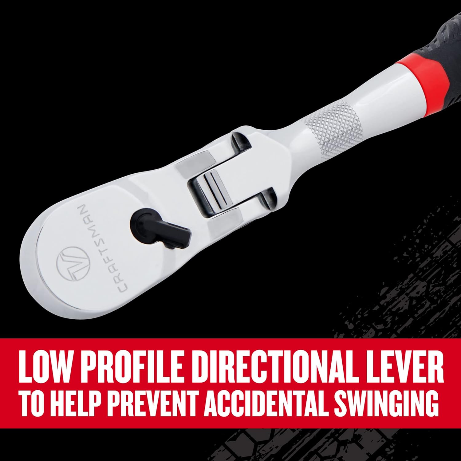 CRAFTSMAN V-SERIES Ratchet, 1/2 Inch Drive, 96-Tooth, Flexible Head XL Comfort Grip (CMMT86336V)