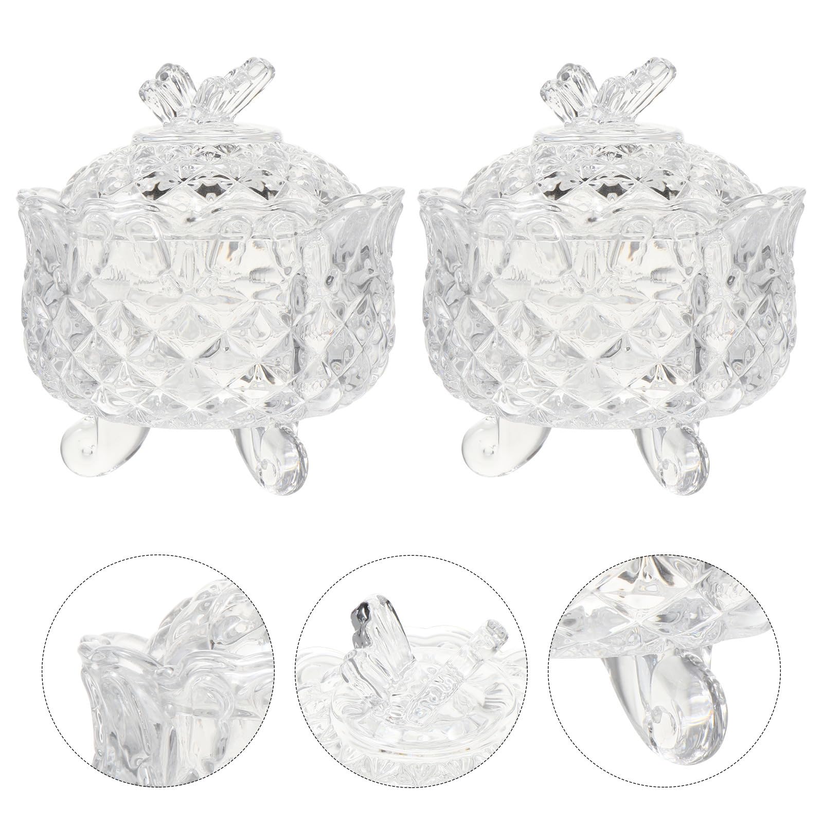 SHOWERORO Tarro de Cristal Transparente Práctico y Elegante Tapa en Forma de 2 Piezas para Almacenar Dulces Adecuado para Frutos Secos y Snacks en Cocina