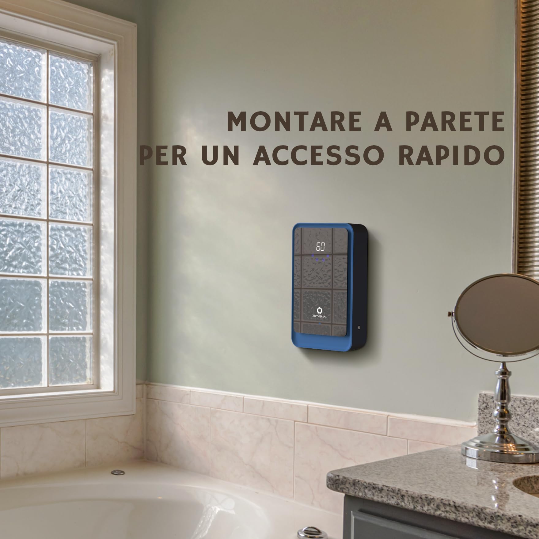 Airthereal AH1000 Generatore di Ozono 2-in-1 per Acqua e Aria, con 2 Modalità, Timer e Generatore di Ioni Negativi – Purifica Acqua, Aria, Panni, Frutta e Verdura