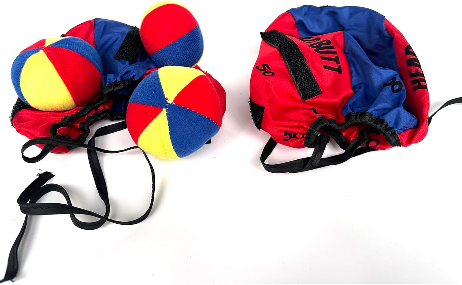 Silly Pin Head Butt Game,Catch the Moveing Target Juggling Ball with You Head,Bachelorette Parties, Summer Parties, BBQs, Birthdays & Game Nights,2 Hats 3 Balls(Red)