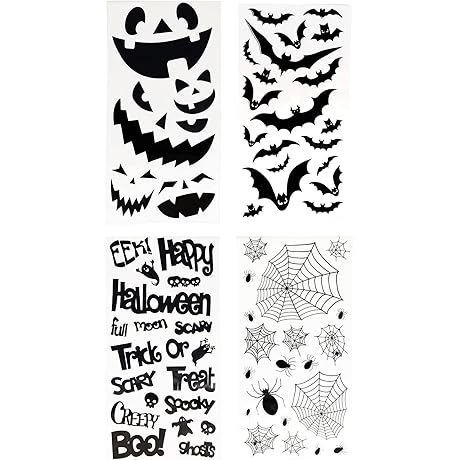 4 Assorted Pumpkin Stickers - Halloween - Jack-o-Lantern