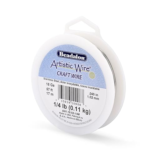 Artistic Wire, Alambre de acero inoxidable calibre 18, 57 pies