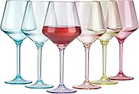 ZAINCA 16oz Shatterproof Acrylic Stemless Wine Glasses Set of 6 Multicolor - Reusable, Dishwasher Safe, BPA-Free