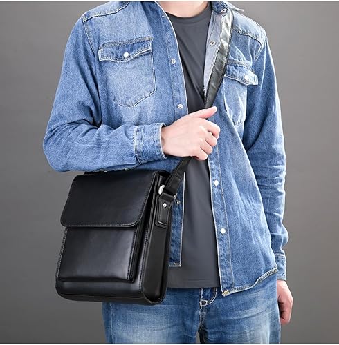 Miniatura 3 de Cuero auténtico mensajero Bolsas hombro hombro Crossbody bolso trabajo negocio vintage capacidad