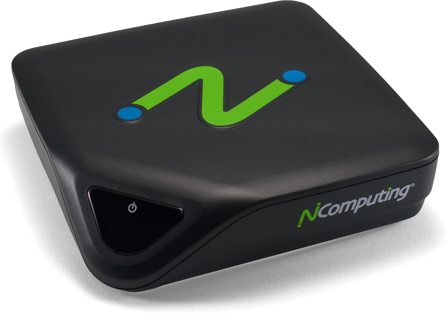 A monitor displaying a Windows desktop environment, accessed via the NComputing L400 Thin Client