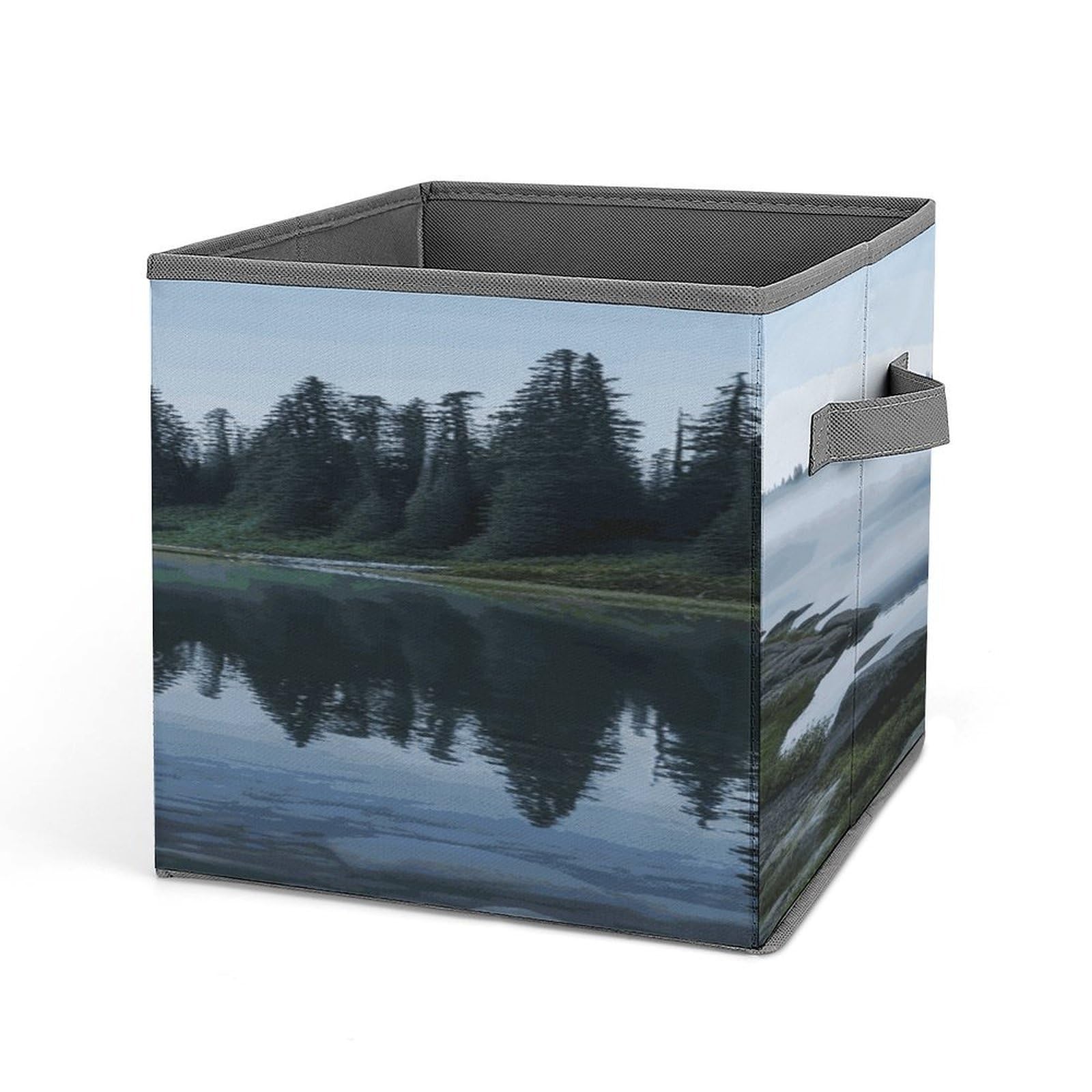 Fekiloot Style Foggy Lake By Mount Rainier Storage Bins Storage Baskets