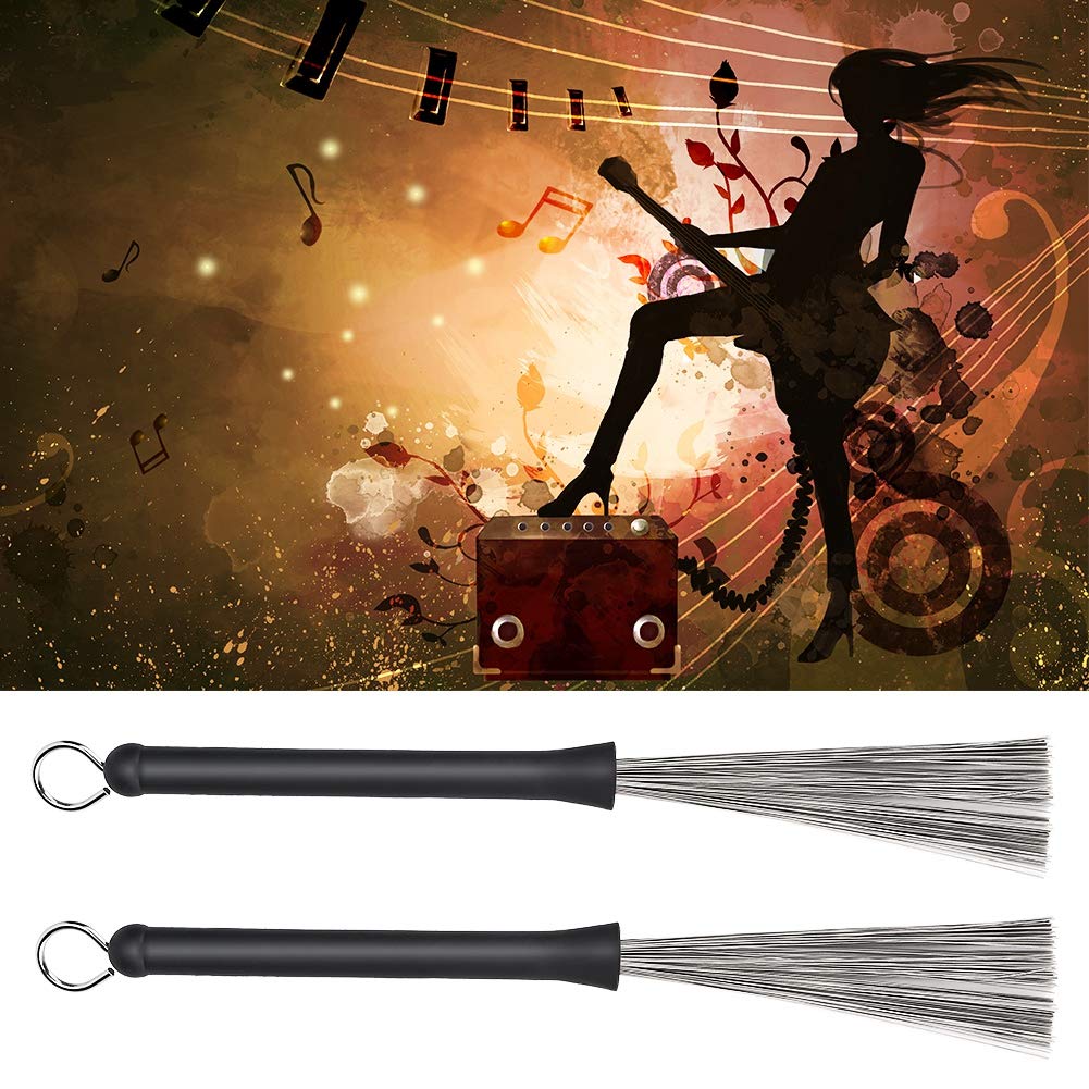Jazz Drum Brushes, Loop End Lightweight Drum Brush, Retractable for Drum Insruments