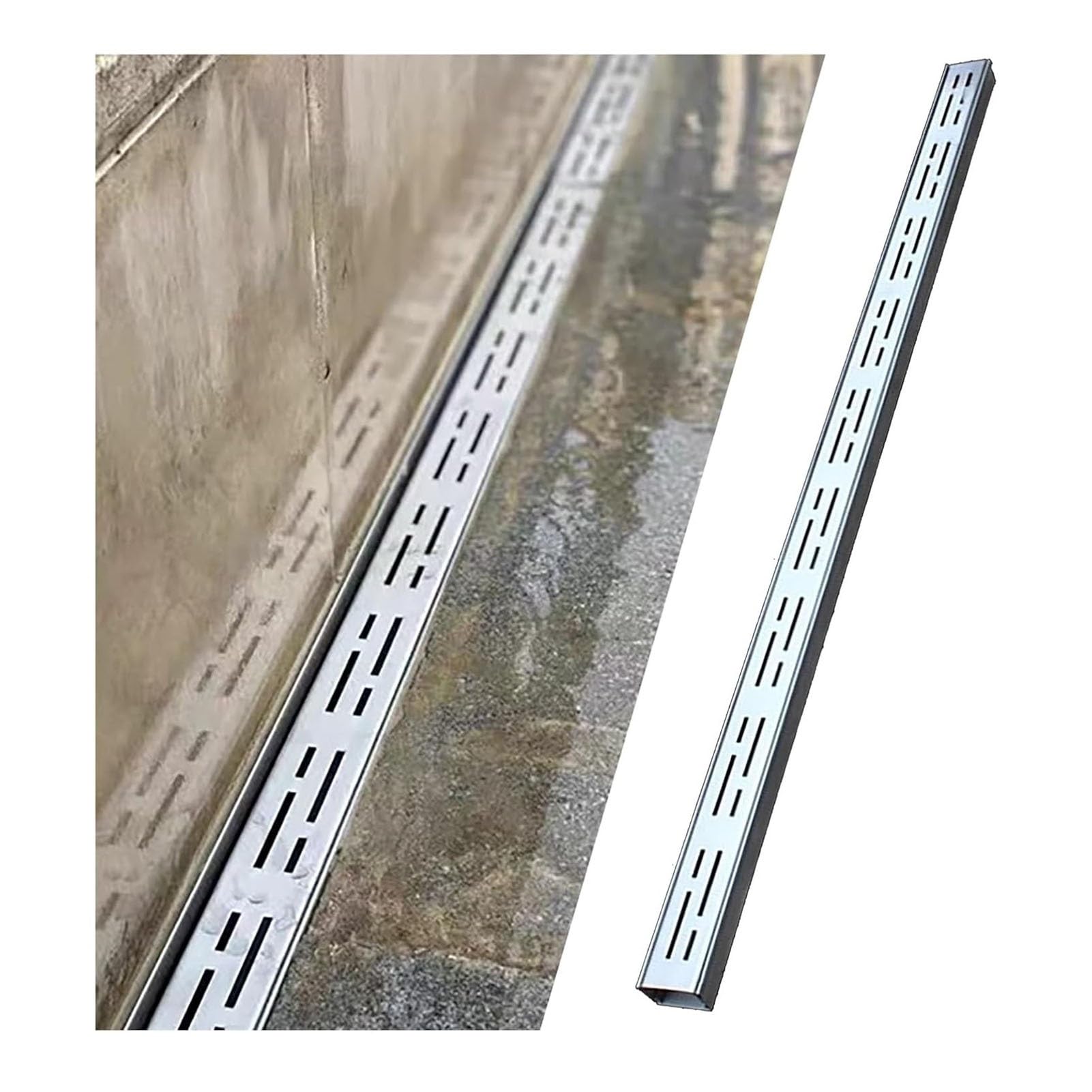 GJZQDKX Stainless Steel Drainage Channel for Patios and Driveways - Outdoor Drainage System with Grates Commercial & Residential Use Cement Drainage Solution