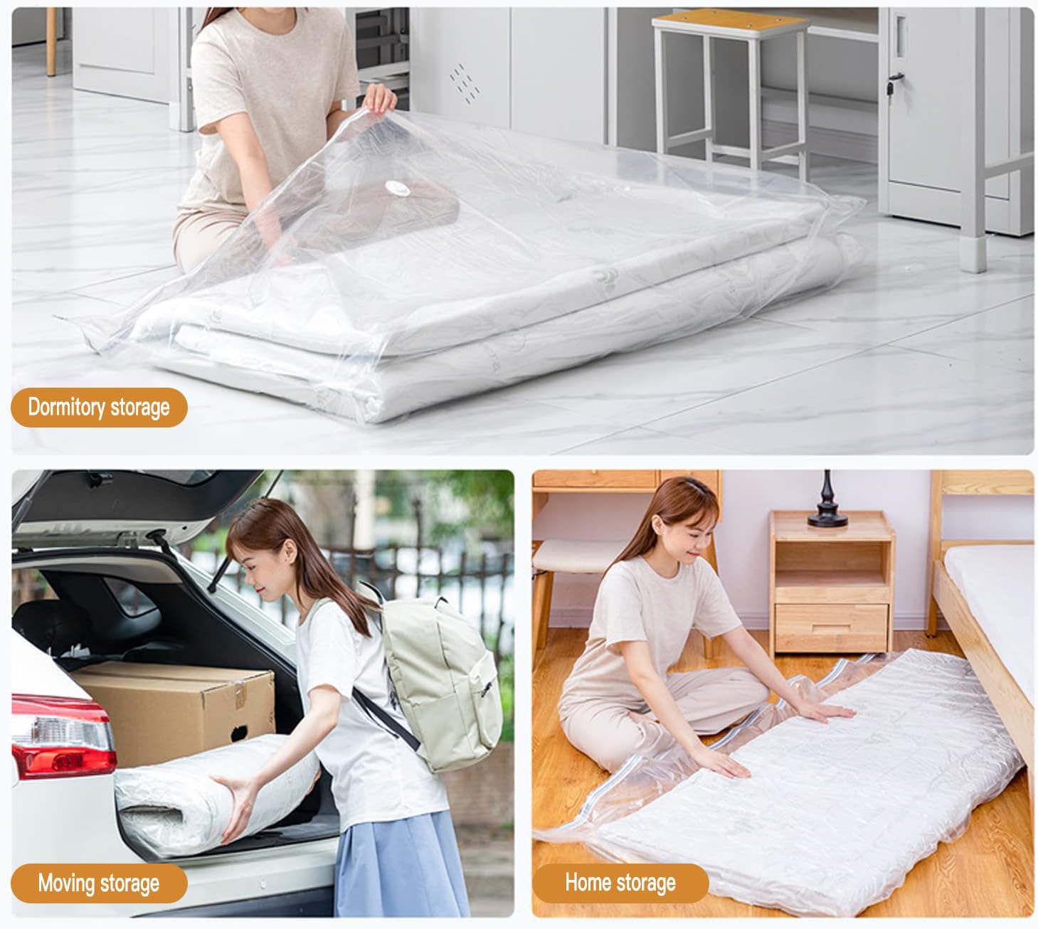 Mattress Vacuum Bag, 86x39in Space Saver Vacuum Storage Bags, Oversized Vacuum Bags, Reusable Space Saver Bags, Twin Mattress Vacuum Bag King for Memory Foam Mattress Moving Storage, 86.7x39.4in