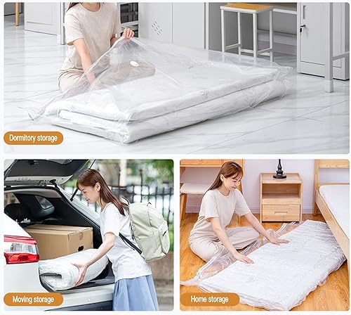 Miniatura 8 de Bolsa de vacío para colchón, bolsas de almacenamiento al vacío de 86 x 39 pulgadas, bolsas de vacío de gran tamaño, bolsas reutilizables para