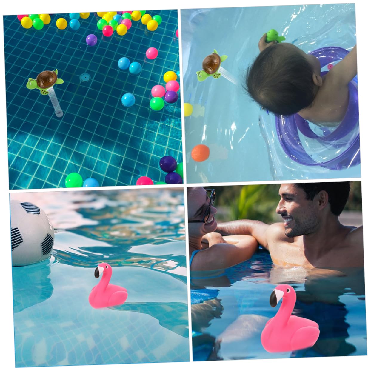 Toddmomy 5 Sätze Schwimmendes Poolthermometer Temperaturanzeige Für Wasser in Pool Aquarium Und Badewanne Mit Strapazierfähigem Material Und Schnur Zur Sicheren Anwendung 2 Stück * 5