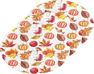 Scrub Sponge Autumn Maple Pumpkin Kitchen Washing Dishes Cleaning Sponges Berry Leaves Mushroom Non Scratch Sponge for Dish Countertops Sinks Floors Showers Tile Sinks, 3 Pack