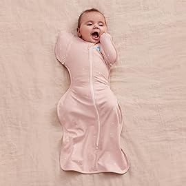 Love to Dream Swaddle Up Transition Bag, 1.0 TOG, 19-24 lbs, Stage 2, Zip-Off Wings, Gently Help Baby Transition from Being Swaddled to Arms Free when showing signs of rolling, Powder Pink Twinkle