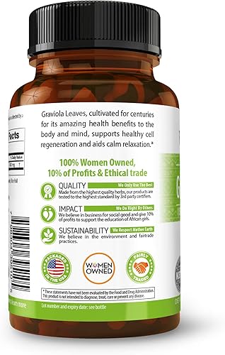 Miniatura 4 de Herbal Goodness Cápsulas de Guanábana - 4 veces más potente Extracto de hojas de Guanábana Soursop para la función celular y apoyo inmunológico