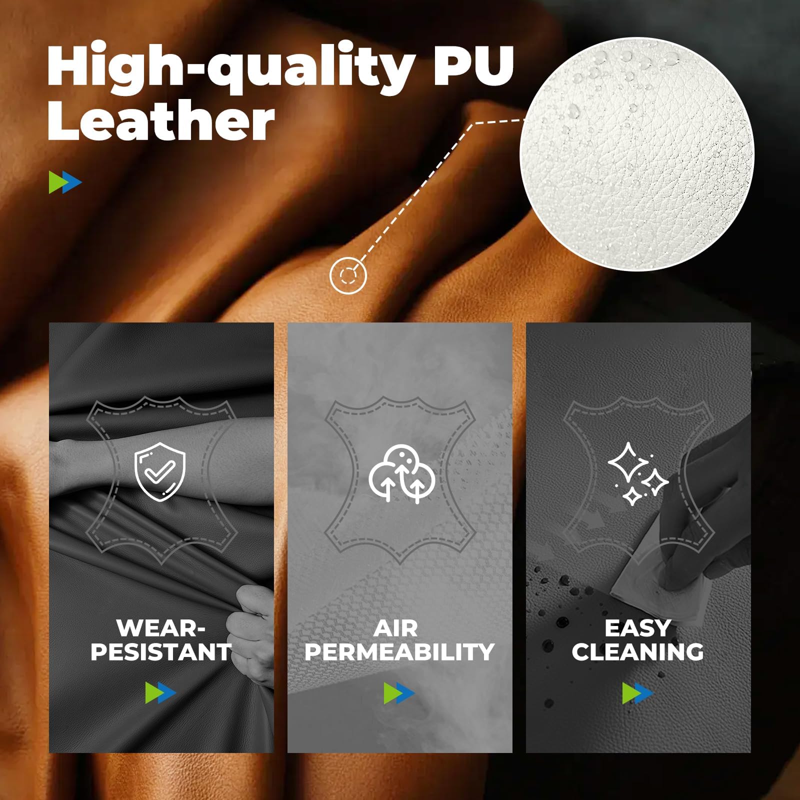 COMHOMA Big and Tall Gaming Chair with Pocket Spring Lumbar Support, Ergonomic Office Chair with Footrest, Executive Desk Chair with Outward Fixed Soft Armrests, Computer Chair with High Back,: Light Brown