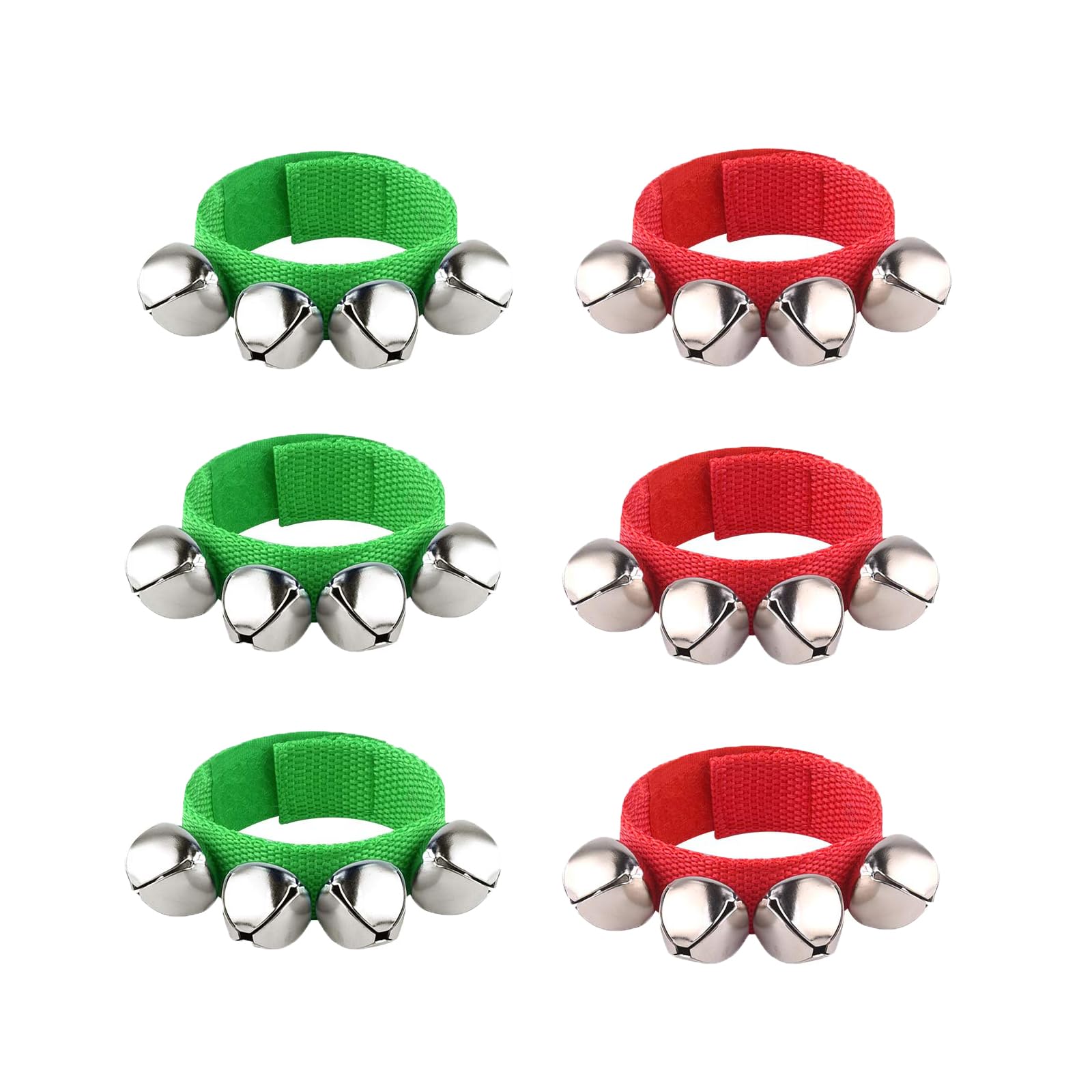 Cascabeles Navideños 6 Piezas Pulseras Musicales Ajustables para Tobillo Campanas de Muñeca