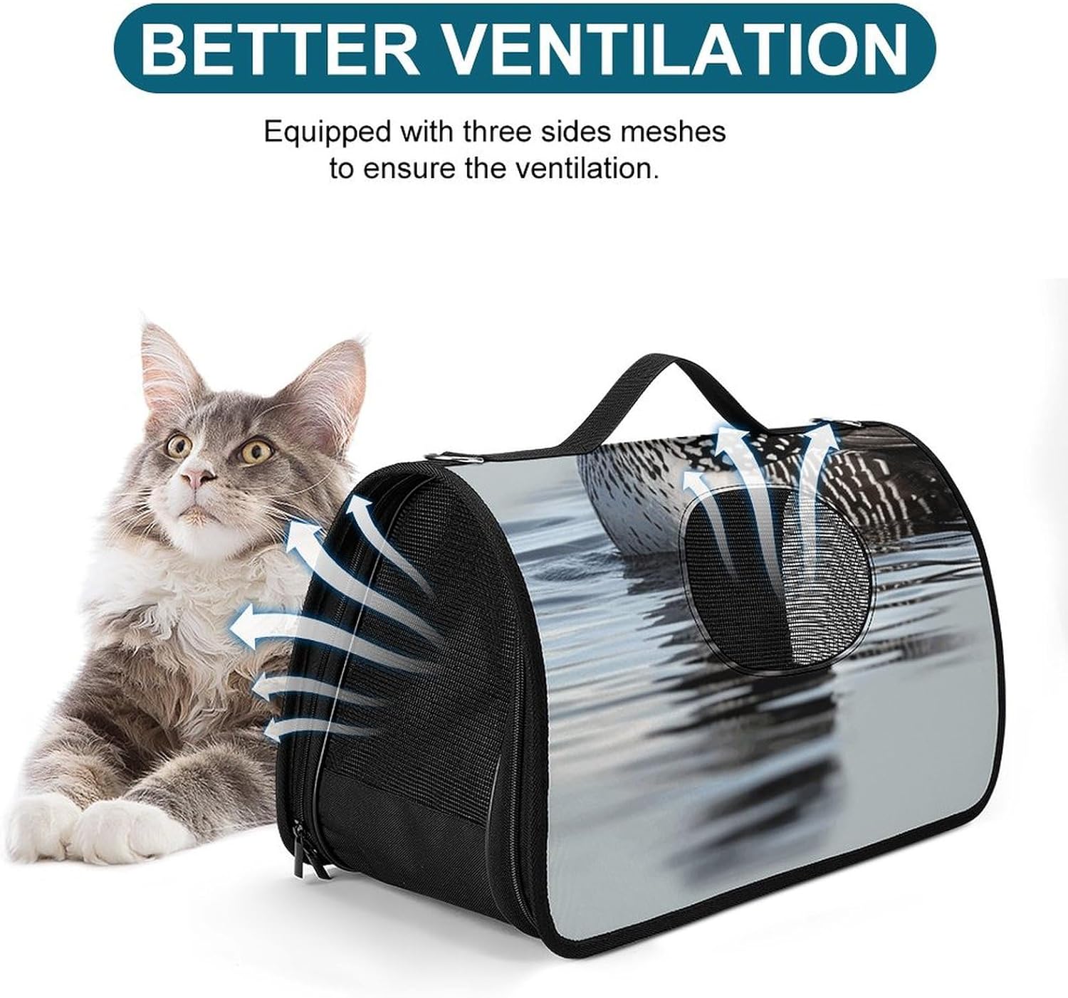 Pet Handbags, Loon Nature Bird Printed Pet Handbags,folding Pet Bags,new Pet Handbags,universal Pet Handbags, 45X26X23.5cm