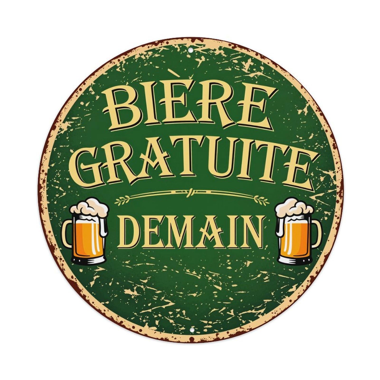Free Beer Tomorrow Beer Mugs Metal Tin Sign Vintage Garden Bedroom Cafe Bar Man Cave Home Wall Decor Metal Poster 8x8 inches