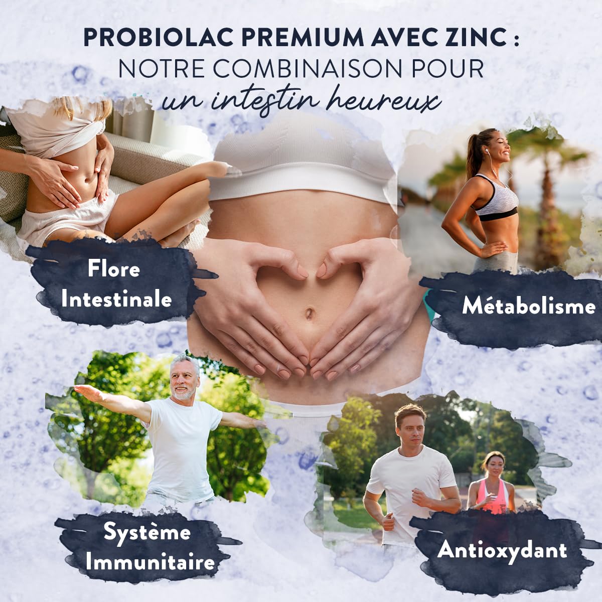 Probiotique Flore Intestinale 120MilliardsUFC 30Souches [Lactobacillus Gasseri Lactobacillus Rhamnosus]+ Zinc Ferments Lactiques Probiotiques Flore Intestinale et Prébiotique (Inuline) - 90 Gélules