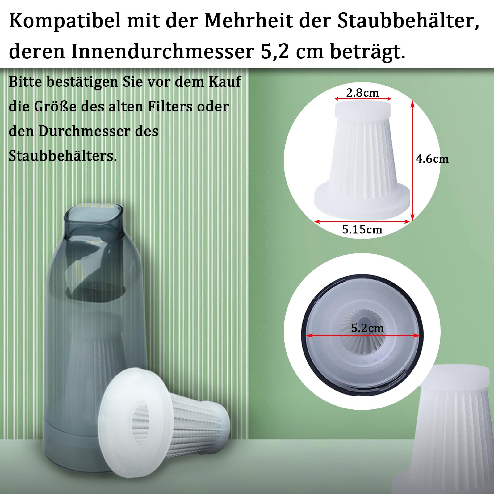 Filtro HEPA di ricambio compatibile con aspirapolvere Anyson Stars 5 45000Pa/550W/70 min, cattura il 99,97% di tutte le aste fini, include 4 filtri di ricambio e 1 strumento di pulizia