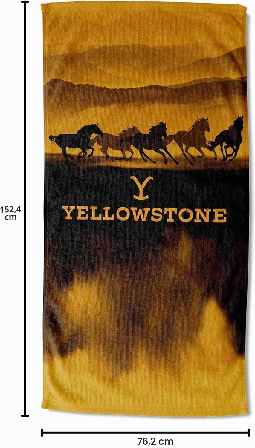 Yellowstone – Lot de 2 Serviettes de Plage Yellowstone avec 2 Serviettes de Piscine Dutton Ranch et Autocollants | 76,2 x 152,4 cm – Serviettes de Plage Yellowstone pour Homme, Femme, Adulte