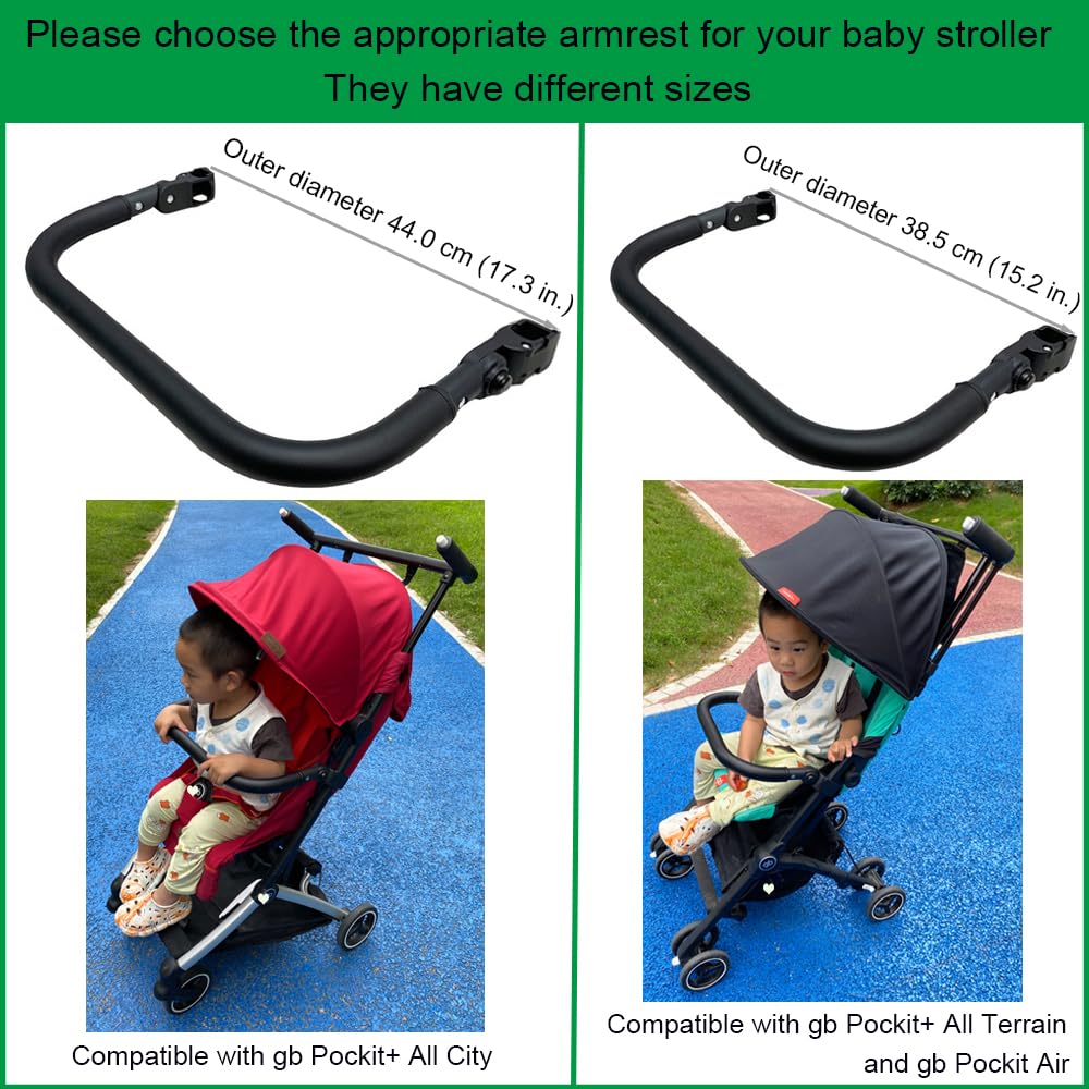 Bracciolo per passeggino compatibile con gb Pockit Air, gb Pockit+ All-Terrain e Gb Pockit+ All City, accessori per passeggino paraurti in pelle (paraurti per gb Pockit+ All City)