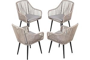JOIVI Woven Wicker Rattan Chair: Patio Dining Comfort