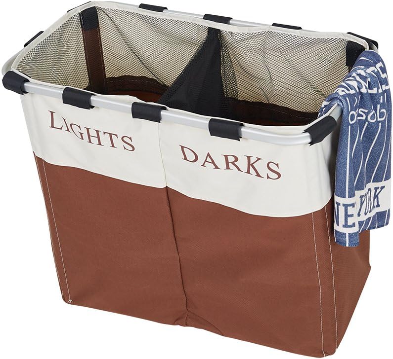Dporticus Double Laundry Hampers with Aluminum Frame 2