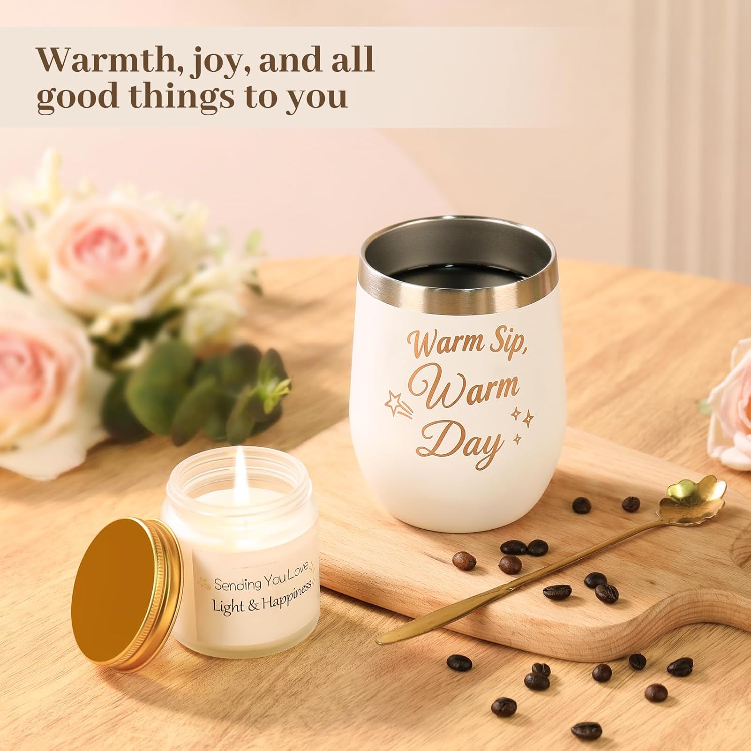 Get Well Soon Gift Basket for Women, 11 Pcs Self Care Package for Girls, Birthday Gifts, After Surgery Gift, Thinking of You Thank You Gift with Spa Gift Set, Crochet Flower & Insulated Tumbler Gifts