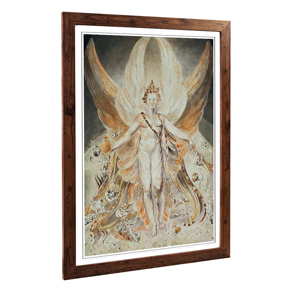 Big Box Art Framed Print of William Blake Satan in his Original Glory Design | Wall Art Picture | Home Decor for Kitchen, Living Room, Bedroom, Hallway, Walnut, A2 / 24.5x18 Inch / 62x45cm