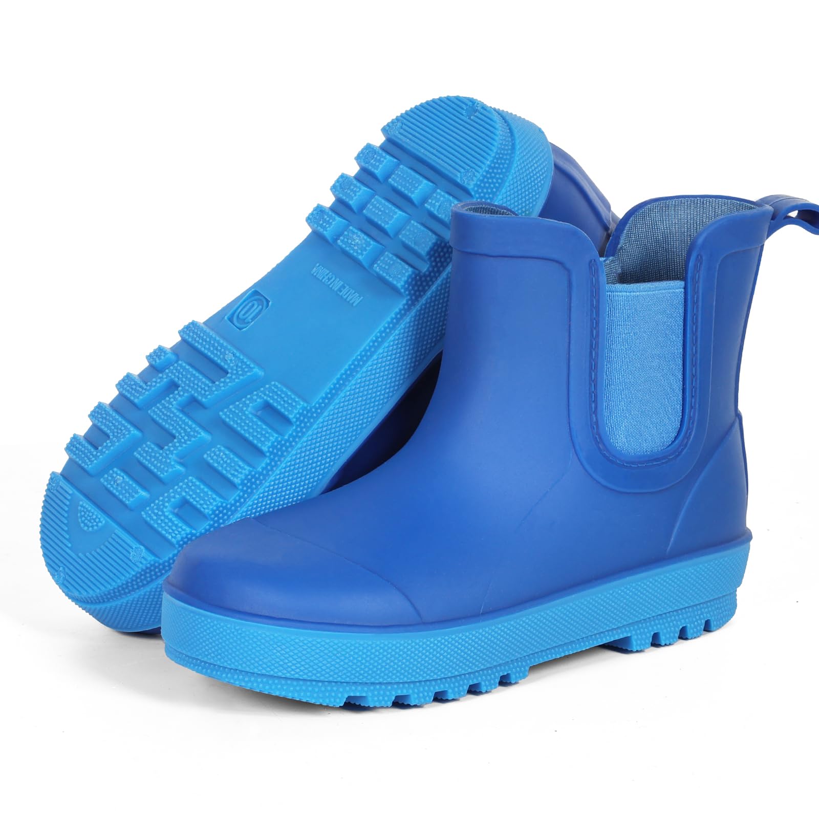 Furuian Rain Boots for Kids Waterproof Ankle Rubber Boots Boys Girls Easy-on for Outdoor School Hiking Toddler/Little/Big Kid — view 7