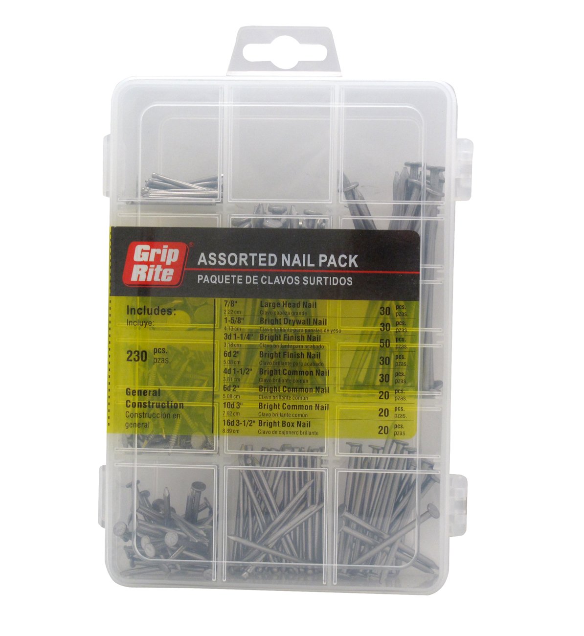 Assorted Nail Pack for Use in General Construction, 230Piece Amazon