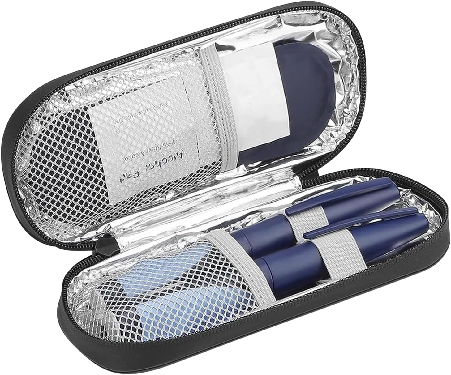 HOXHA Insulin Pen Cooler Travel Carrying Case, Diabetic Medication Insulated Cool Organizer with Reusable Ice Pack for Insulin Pen and Other Diabetic Supplies, for The Daily Life and Trip, Blue