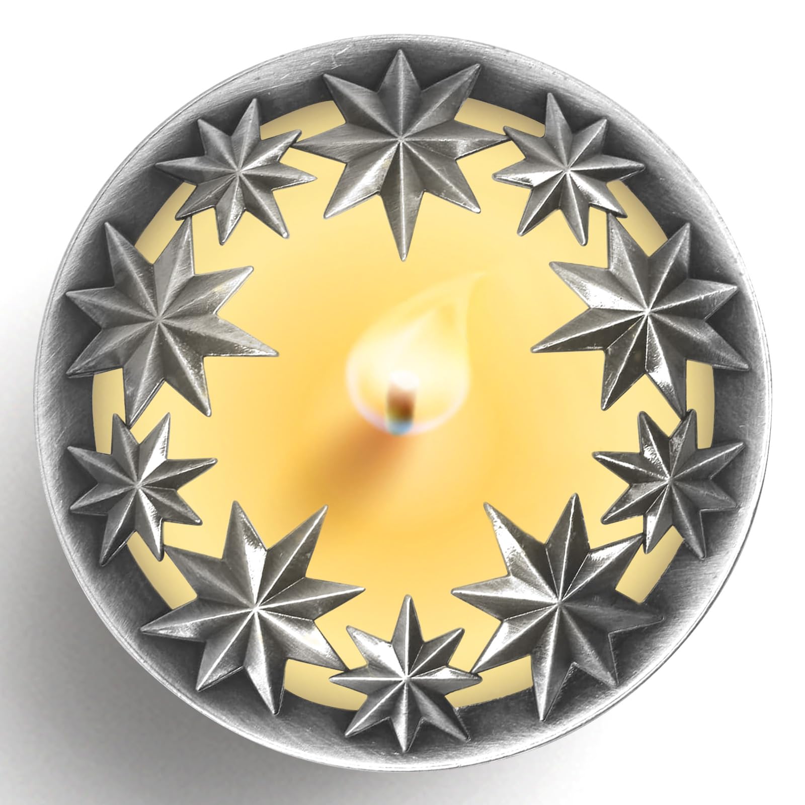 Hion Scented Candle Topper Cover to Burn Evenly, Illuma Lid Candle Jars Accessories Decoration Gifts for Women, Elegant Carved Shades Sleeves Increases Atmosphere Party(All-Star Silver) — image 1