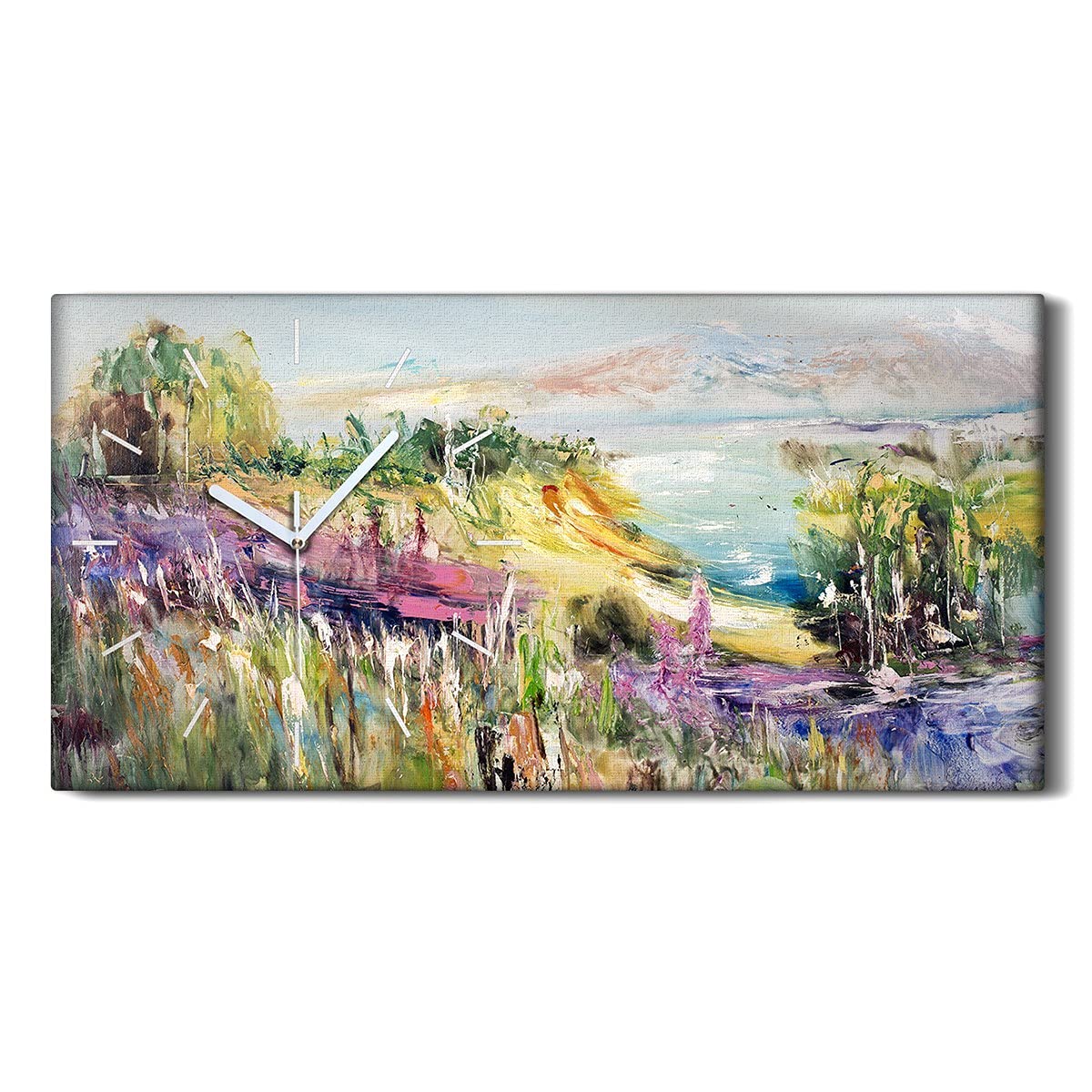 Horloge sur Toile Art Mural Abstrait Salon Chambre 60x30cm Image Moderne