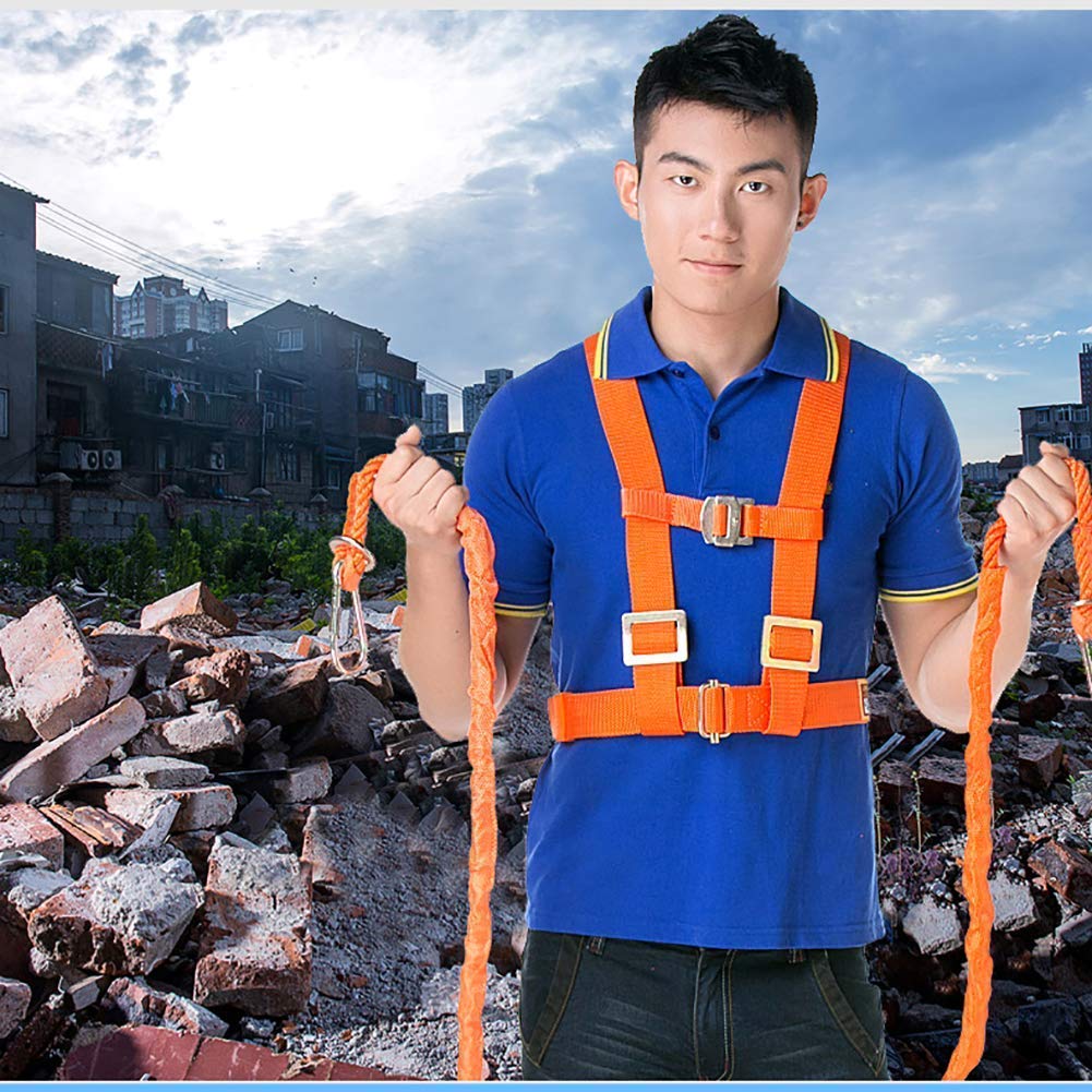 SwaYve Cinturón de Seguridad para Trabajos Aéreos, Arnés de Seguridad, Arnés de Construcción, Cinturón de Seguridad de Protección Contra Caídas para Trabajos Aéreos para Trabajos de Escalada en Techos